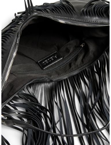 Pieces Pcpinna Fringes borsa tracolla nera cotone