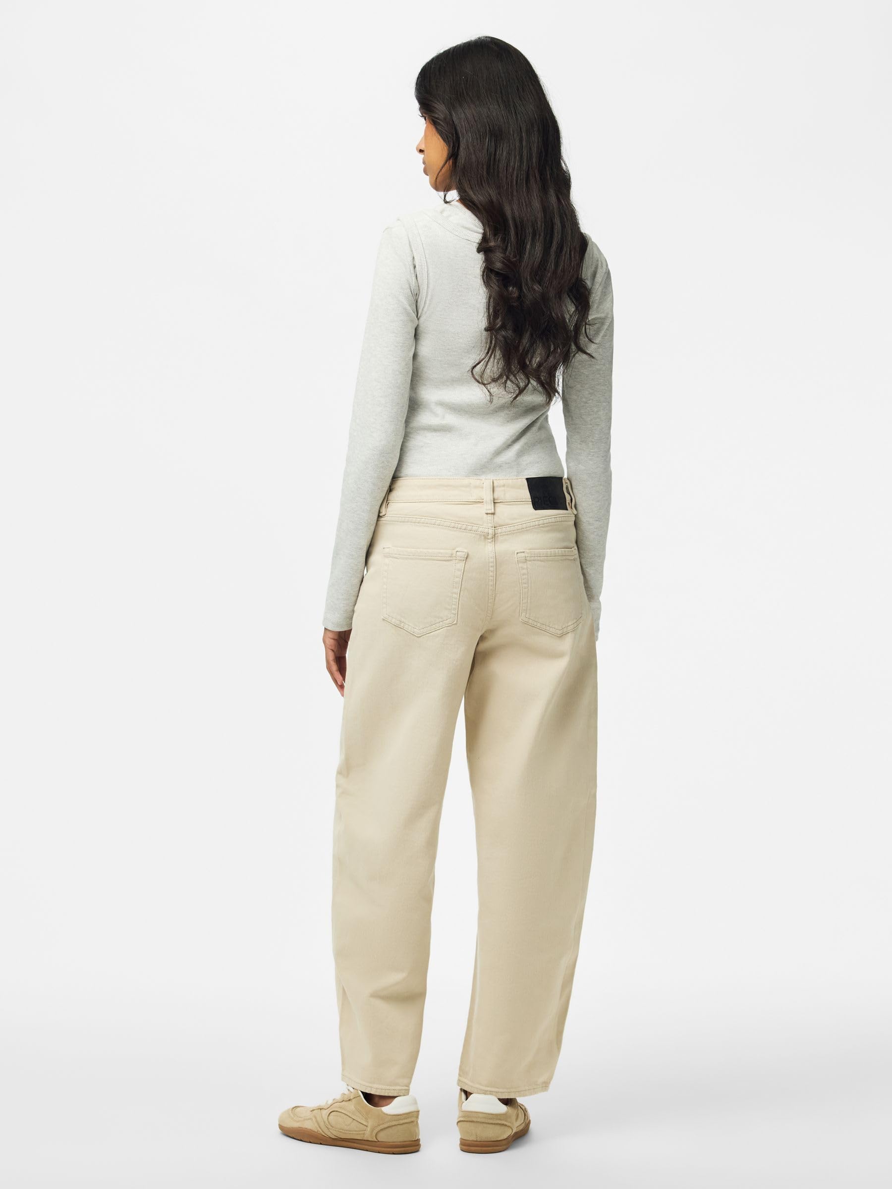 Pieces Pcgrace MW Barrel Ank jeans donna barrel caviglia