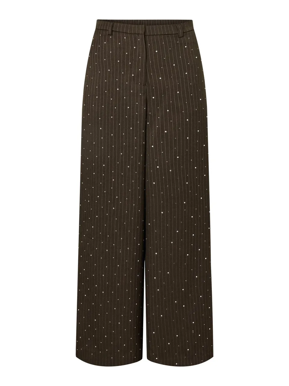 Pieces Pcfalka Pinstripe pantaloni donna gessati strass
