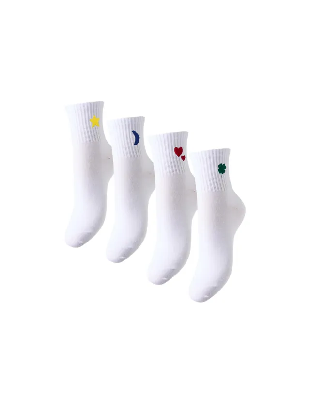 Pieces Pcmova calzini bianchi 4 paia taglia unica