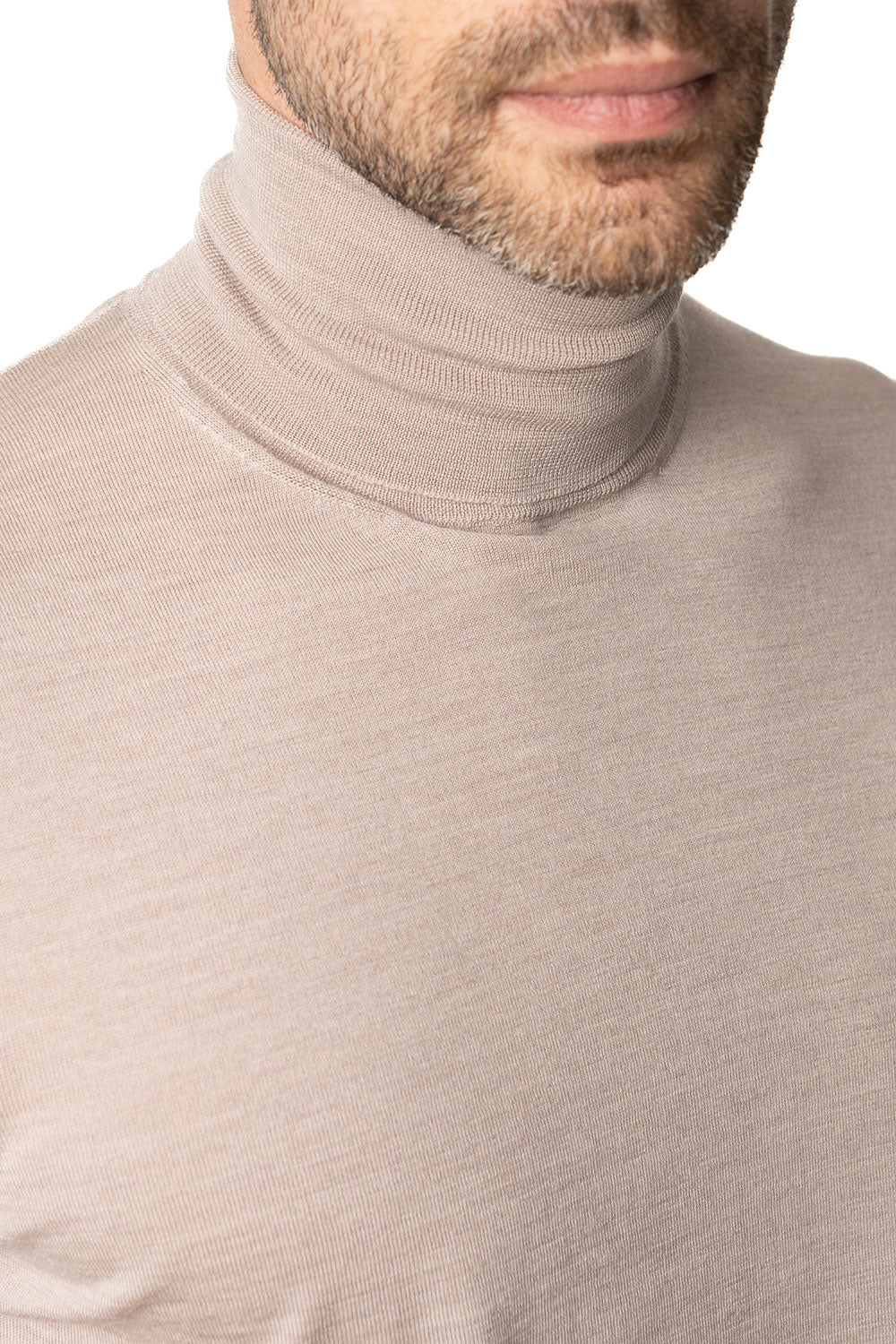 Vittoria Paci Dolcevita Lana Merinos Beige Uomo