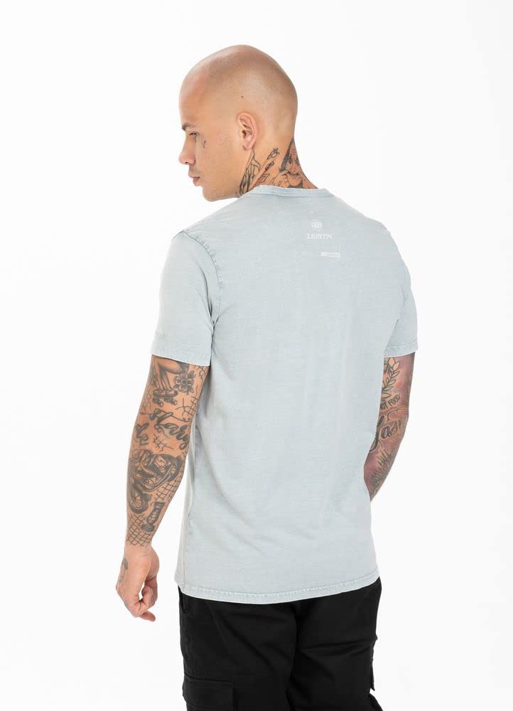 Pitbull Denim Washed Circle Dog Pocket maglietta verde cotone