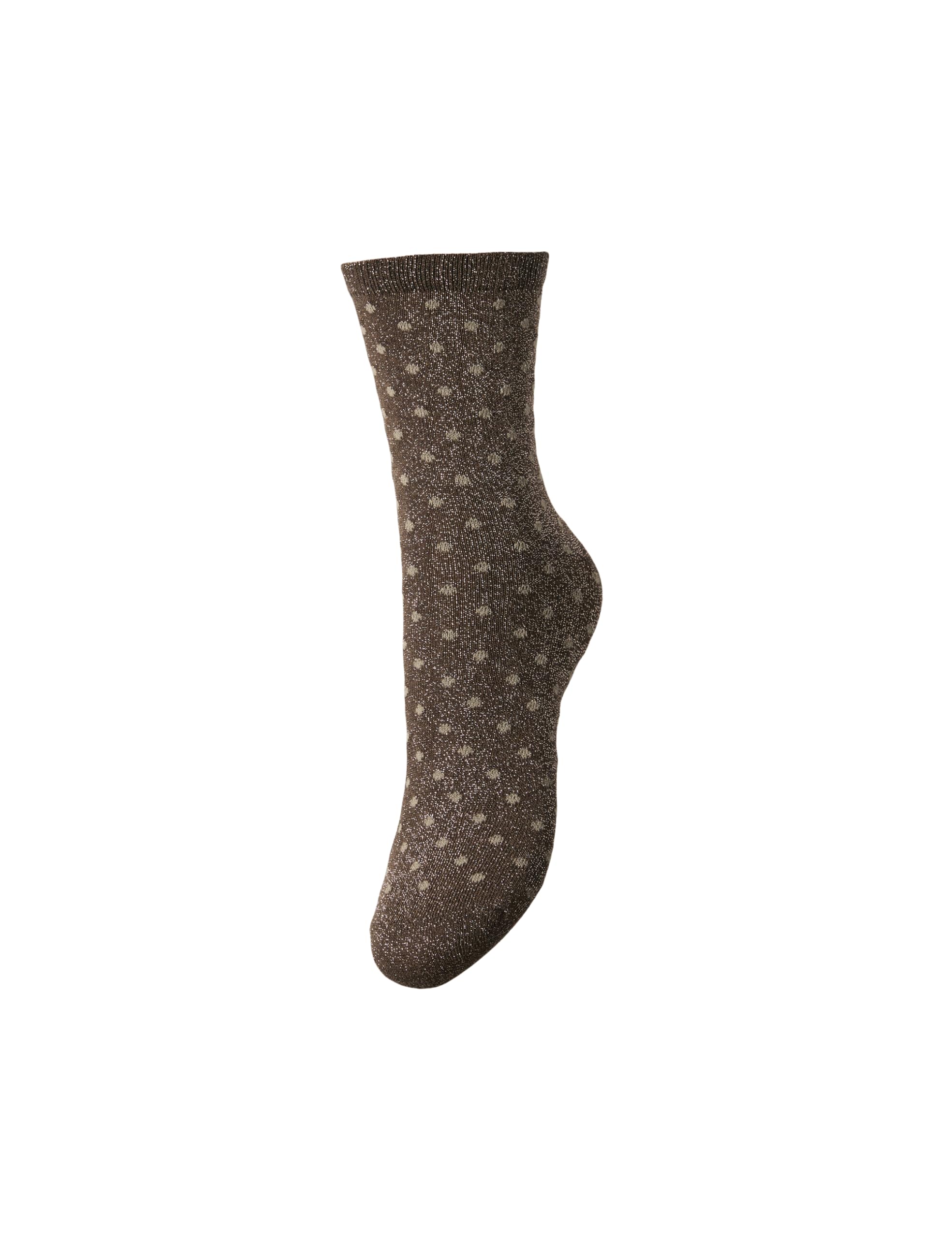 PIECES calzini donna pois taglia unica grigio tortora