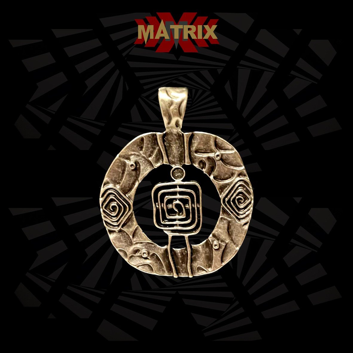 Matrix Labirynth Tribal Art ciondolo zamac con cordino
