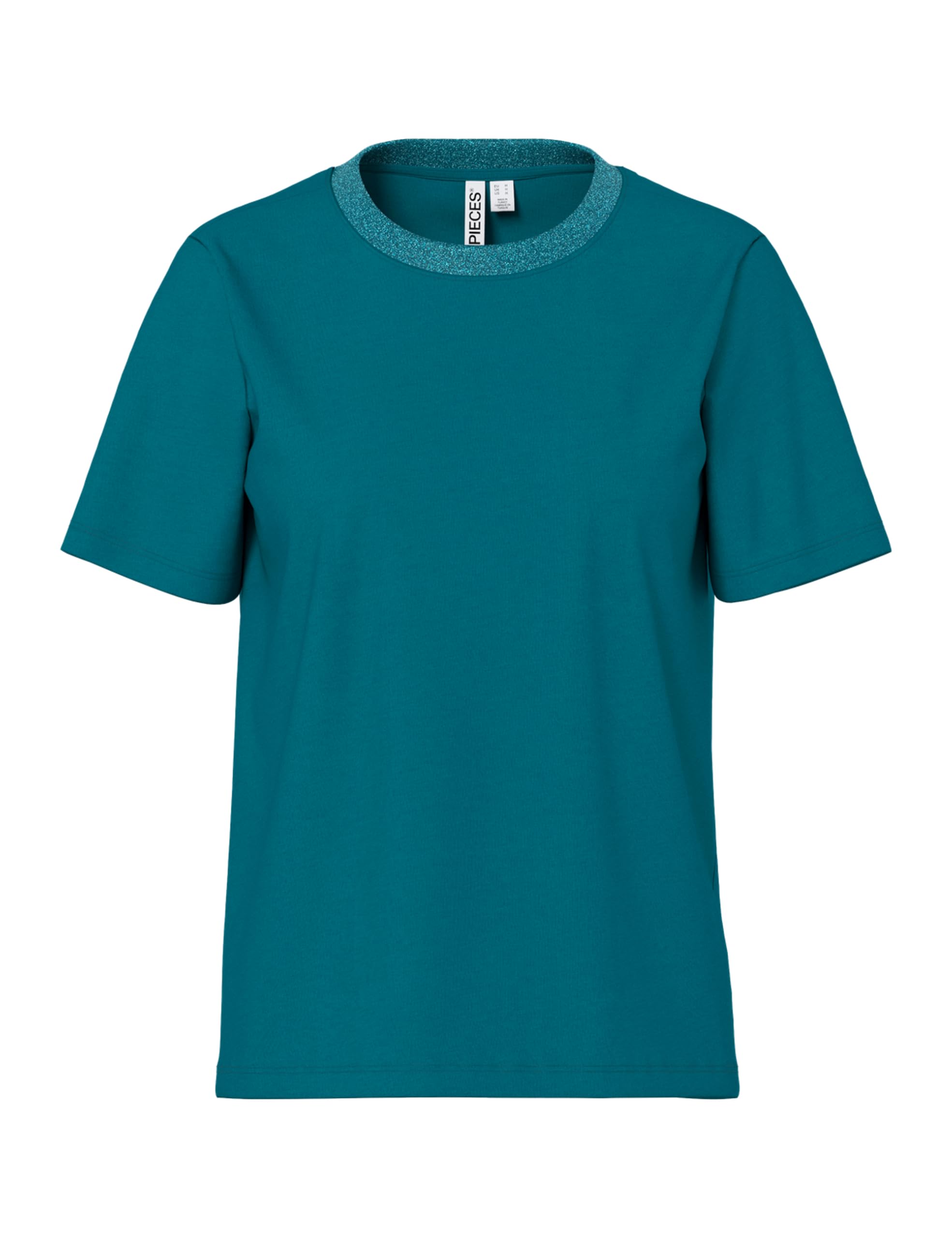 Pieces Pcria SS Lurex Neck Tee Jrs Noos BC t-shirt donna
