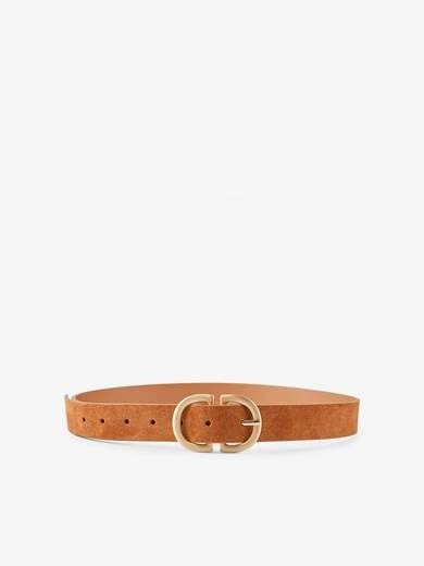 Pieces Pcjuva Suede cintura donna cognac 75 cm fibbia oro