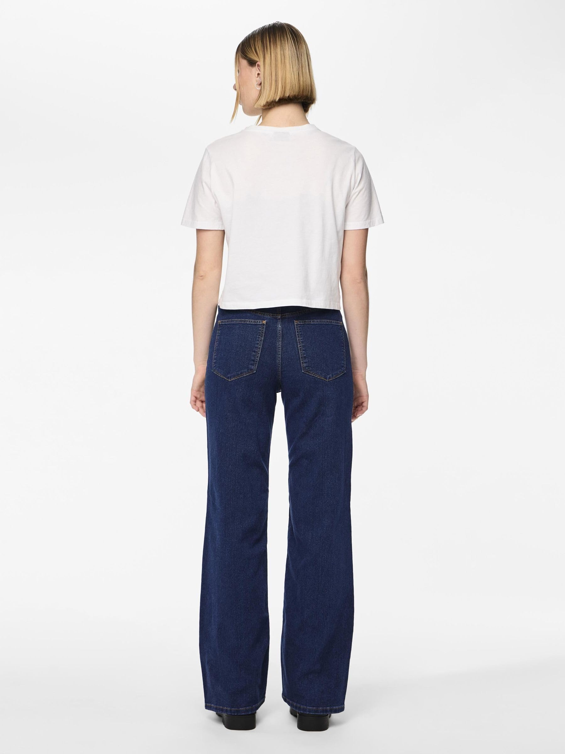 Pieces Pcpeggy HW Wide jeans donna XS gamba larga