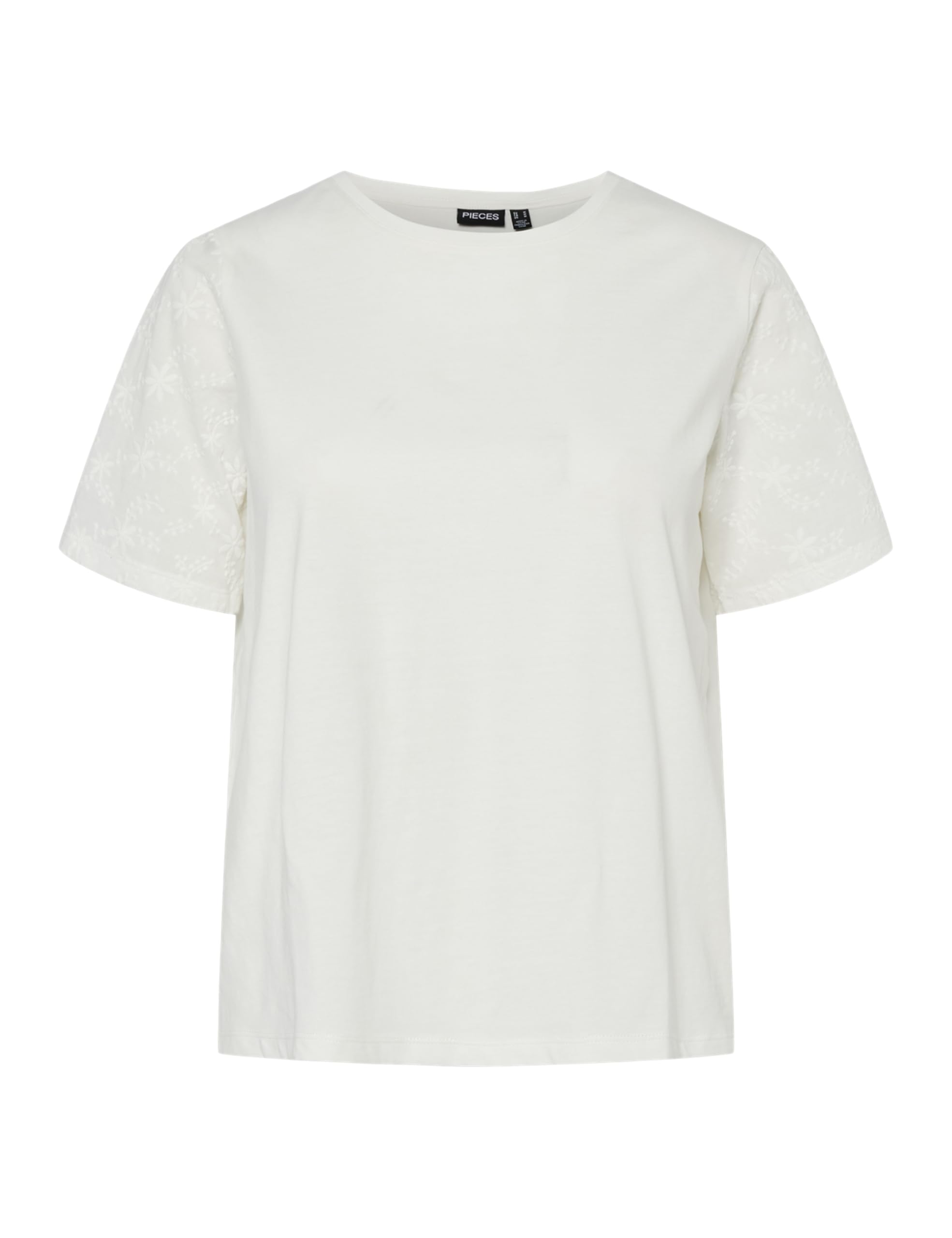 Pieces Pctandrea SS Embroidery maglietta donna ricamata