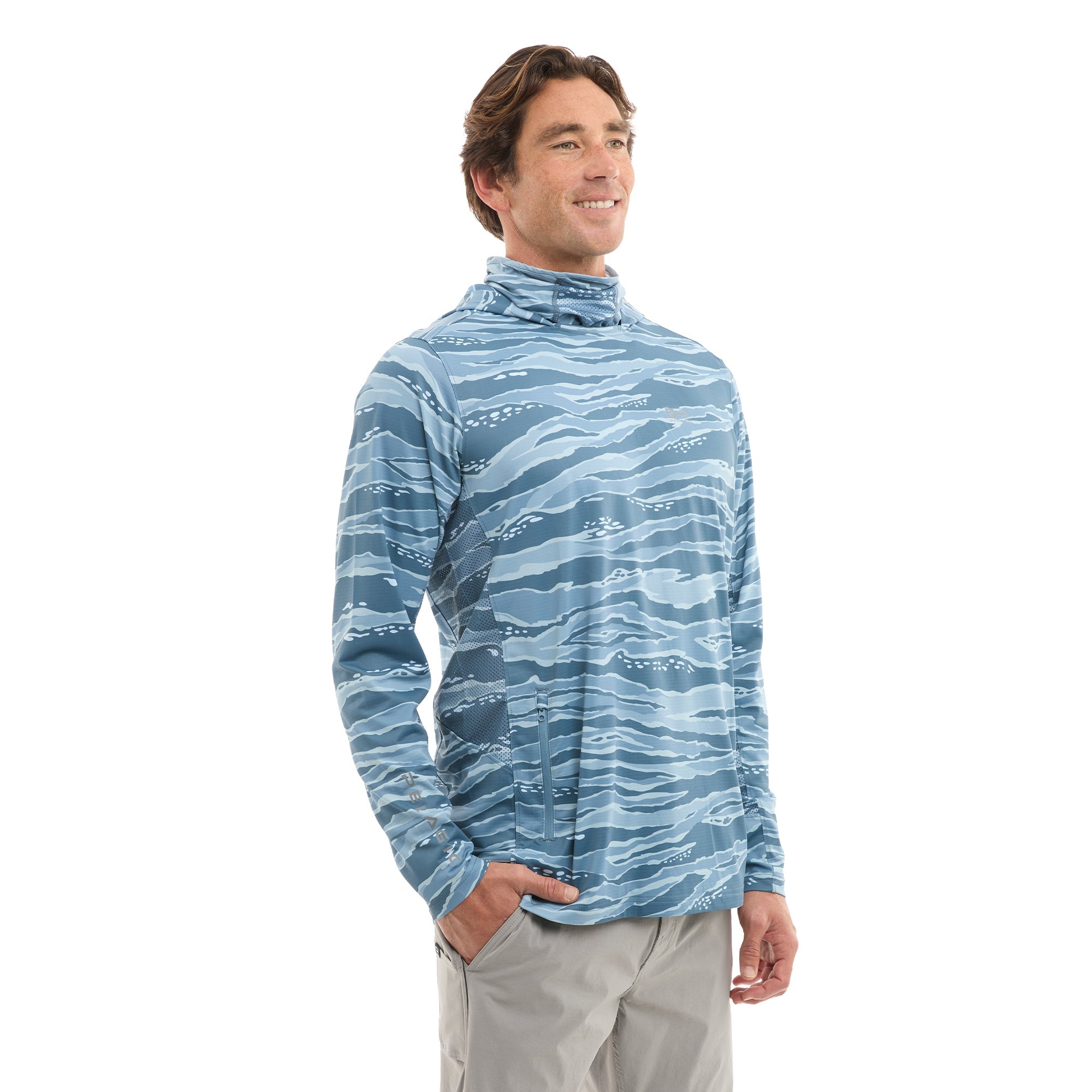 PELAGIC Exo-Tech felpa con cappuccio petrolio UPF 50+