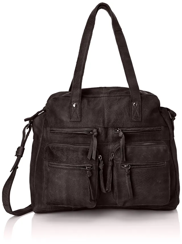 Pieces Mui Leather Bag borsa tracolla donna nera