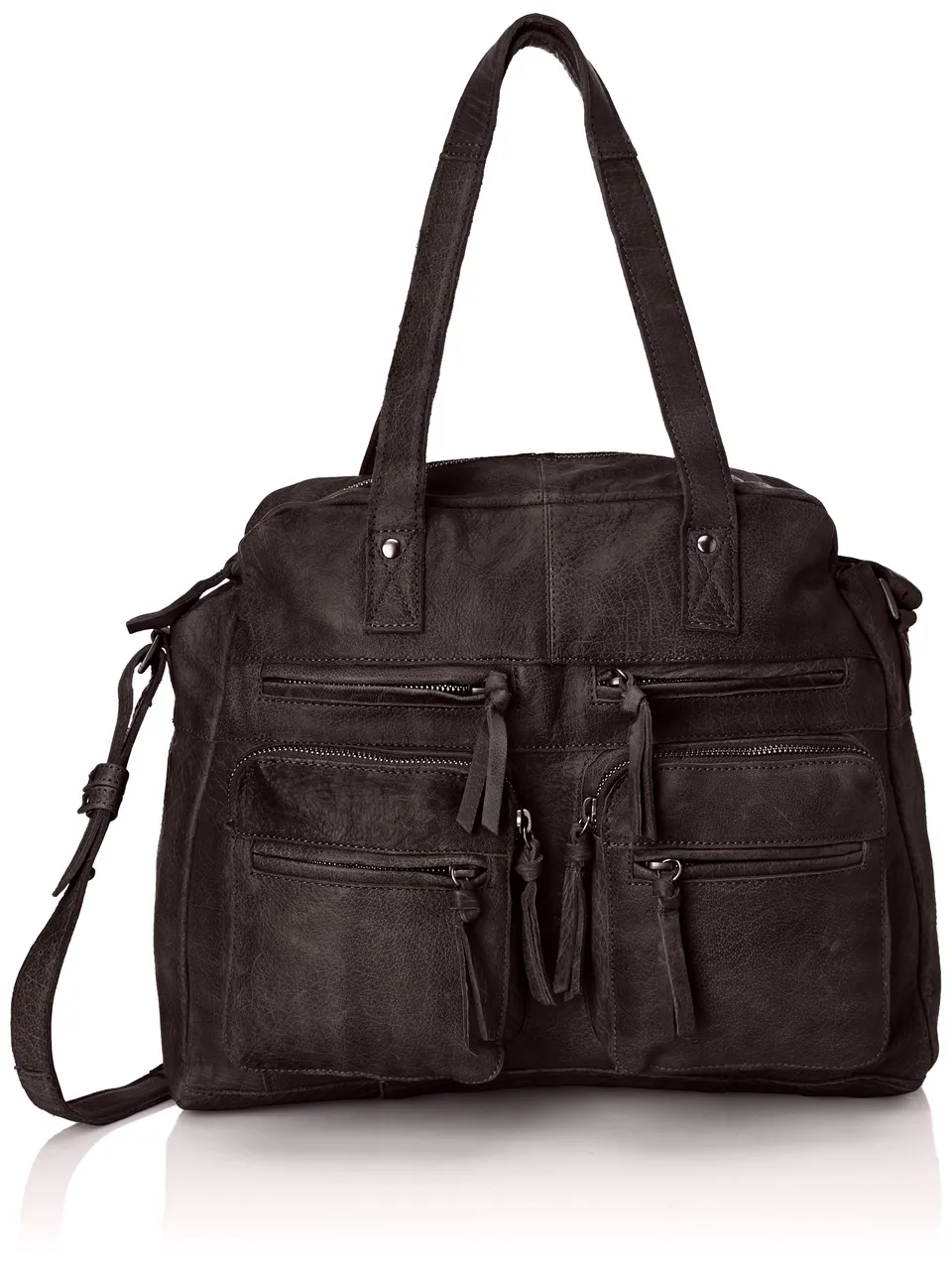 Pieces Mui Leather Bag borsa tracolla donna nera