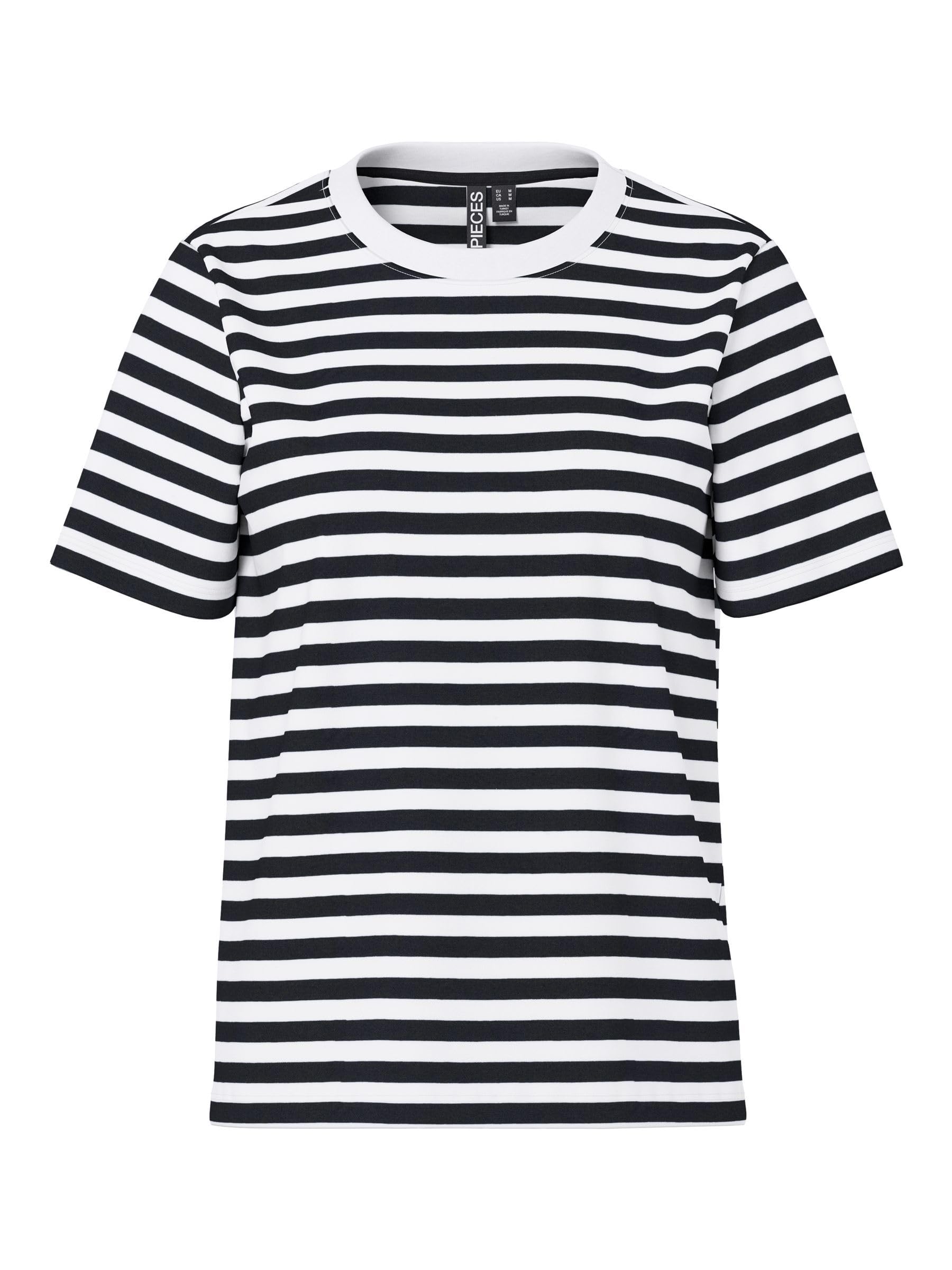 PIECES Pcria T-Shirt Donna Rigata Cotone
