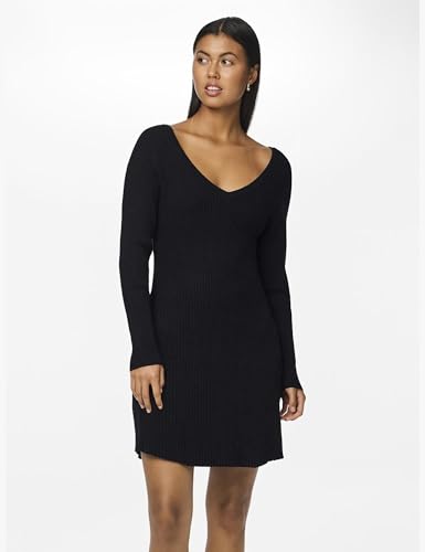 Pieces Pcprista abito maglia scollo V L nero