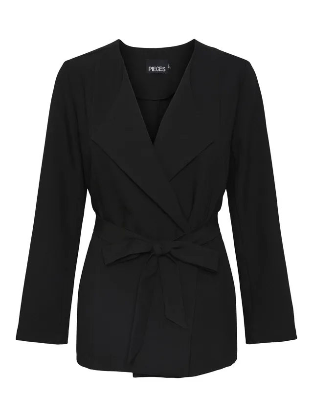 Pieces Pcbosella Blazer Donna Nero Cotone Comodo