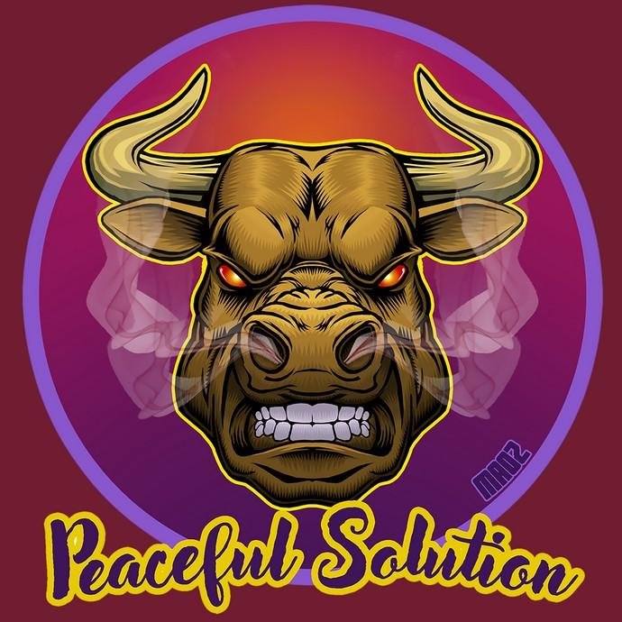 Maoz Bull-Peacefull Solution t-shirt cotone