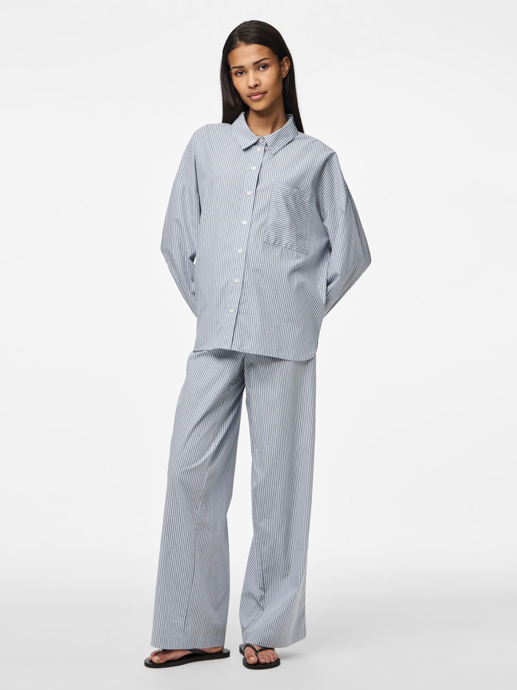 Pieces Pcfeline LS Camicia Donna Manica Lunga Uso Giorno