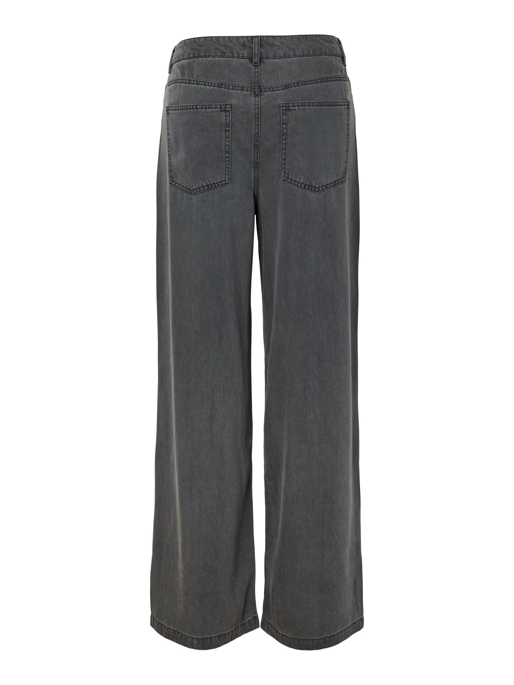 Pieces Pcsmidi MW jeans larghi donna 30W 32L grigio uso quotidiano