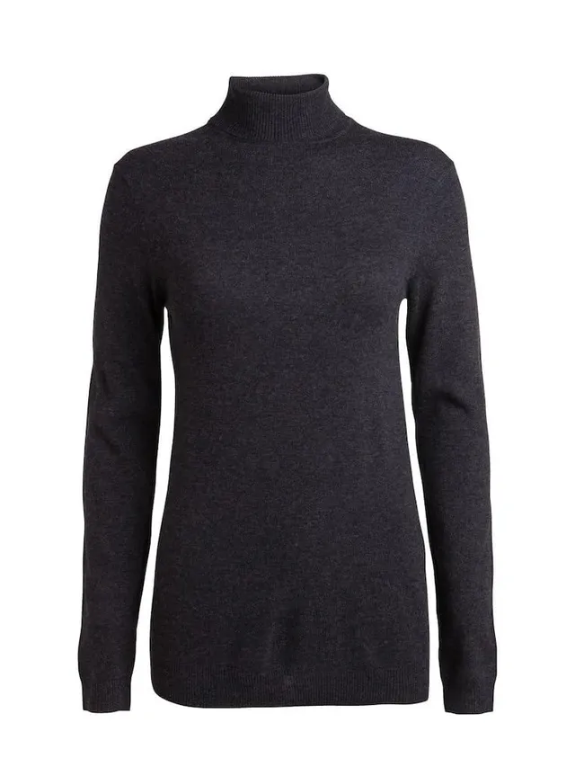 Pieces Pcriver Wool Roll Neck Felpa Donna M Blu Lana