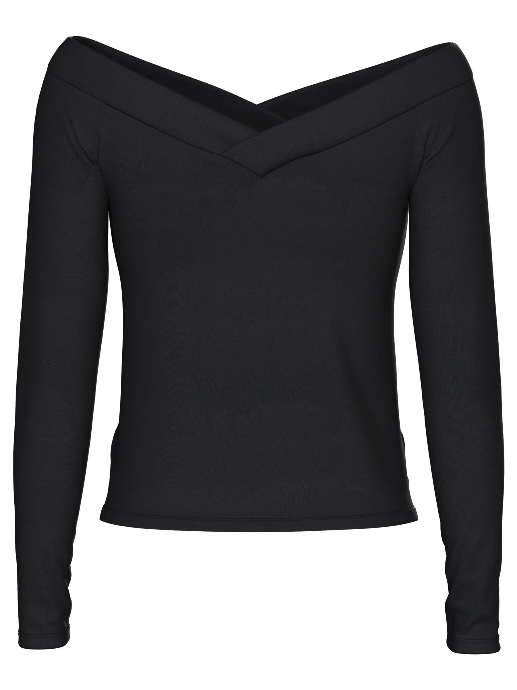 Pieces Pcmaliva top donna maniche lunghe elasticizzato
