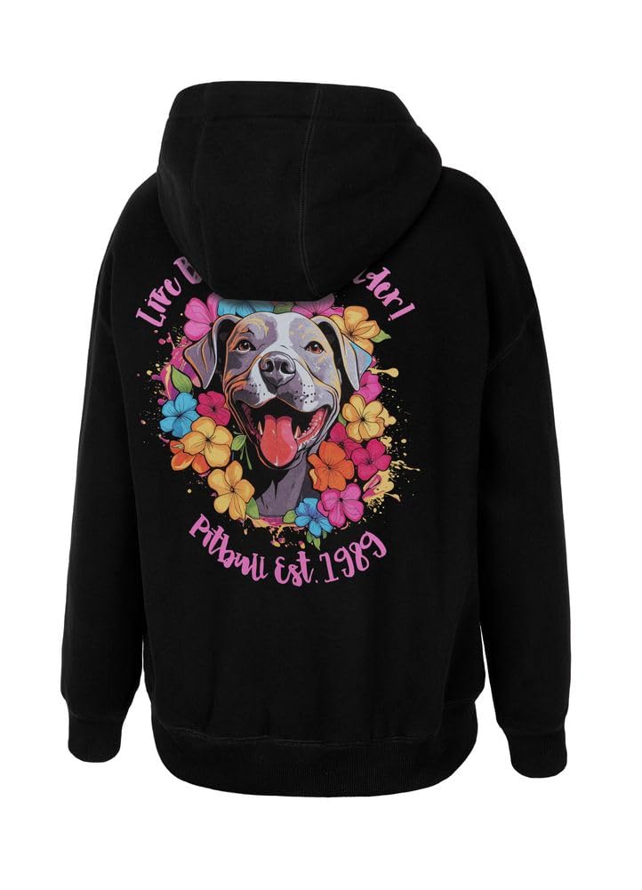 Pitbull felpa con cappuccio donna oversize taglie forti stampa