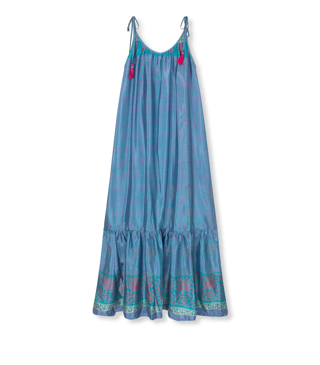 el.residu Myra #25 abito midi S/M blu viscosa