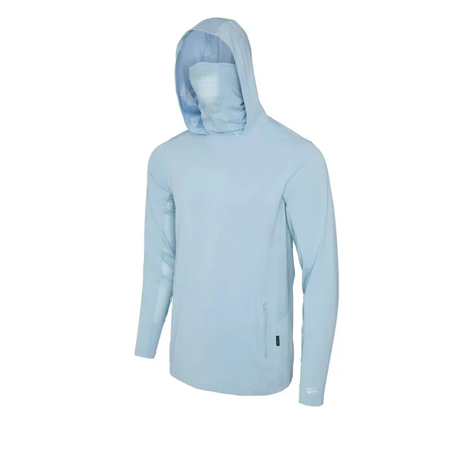 PELAGIC Exo-Tech felpa con cappuccio azzurro UPF 50+