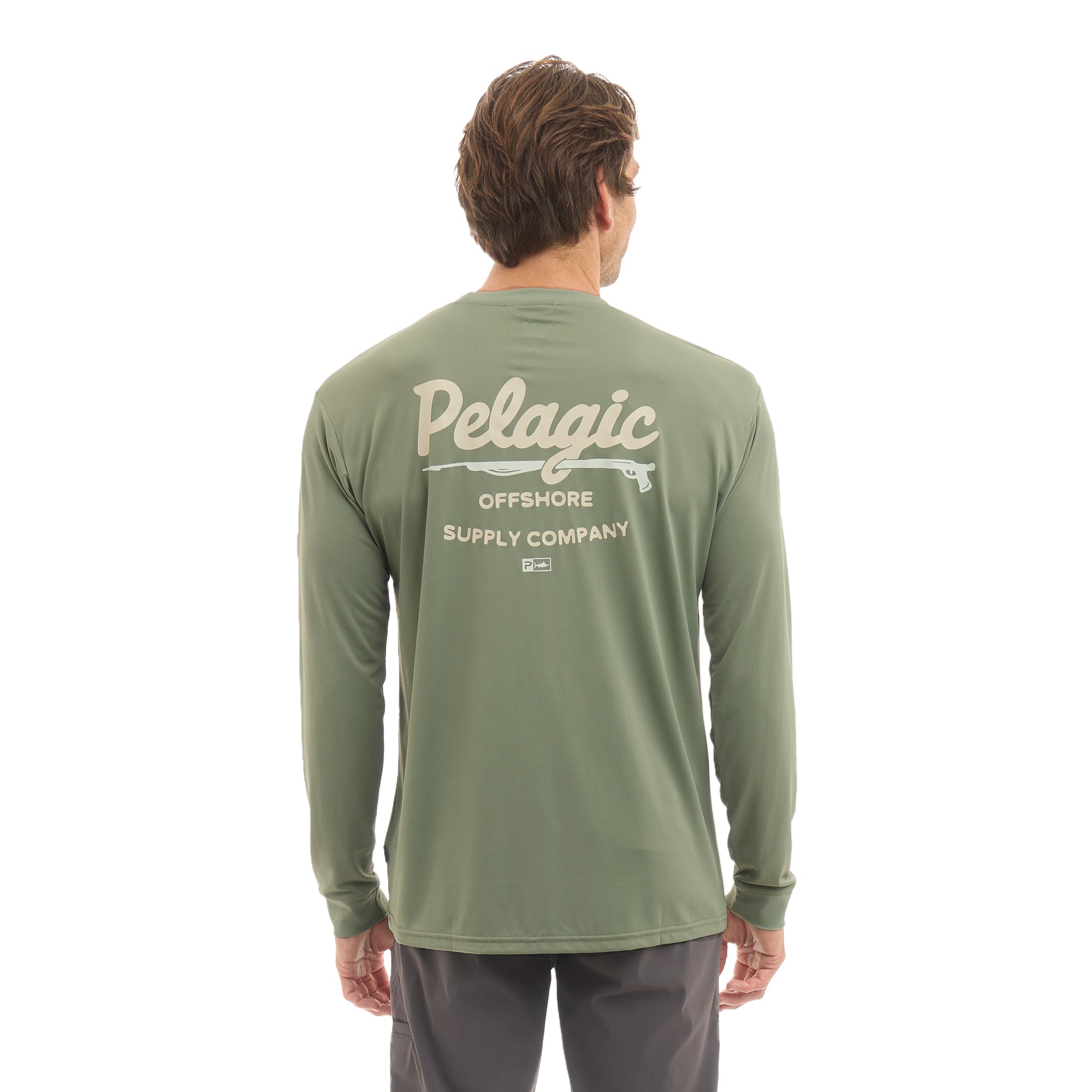 Pelagic Aquatek Gunner maglia manica lunga mangrove UPF 50+