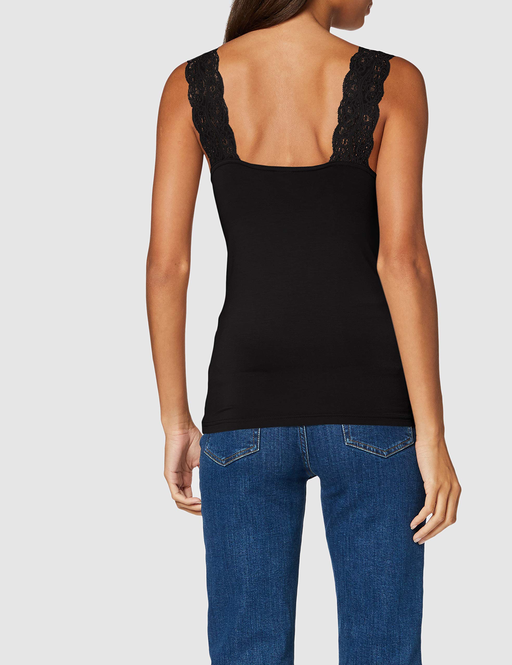 Pieces Pcbarbera Lace top donna nero in pizzo