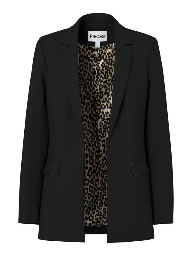 PIECES Pcbozzy Leopard blazer donna XXL nero animalier