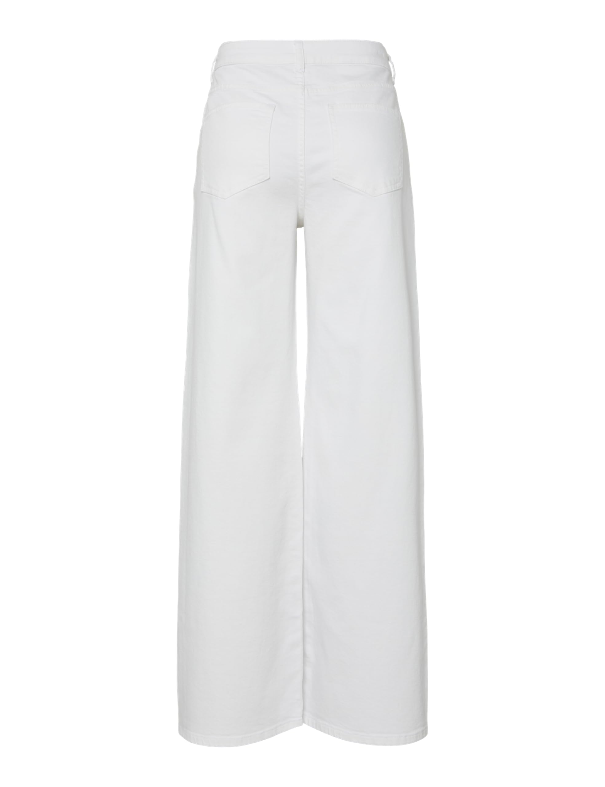 Pieces Pcsilke MW Wide Colered Jeans Noos BC bianco 33W/32L gamba larga