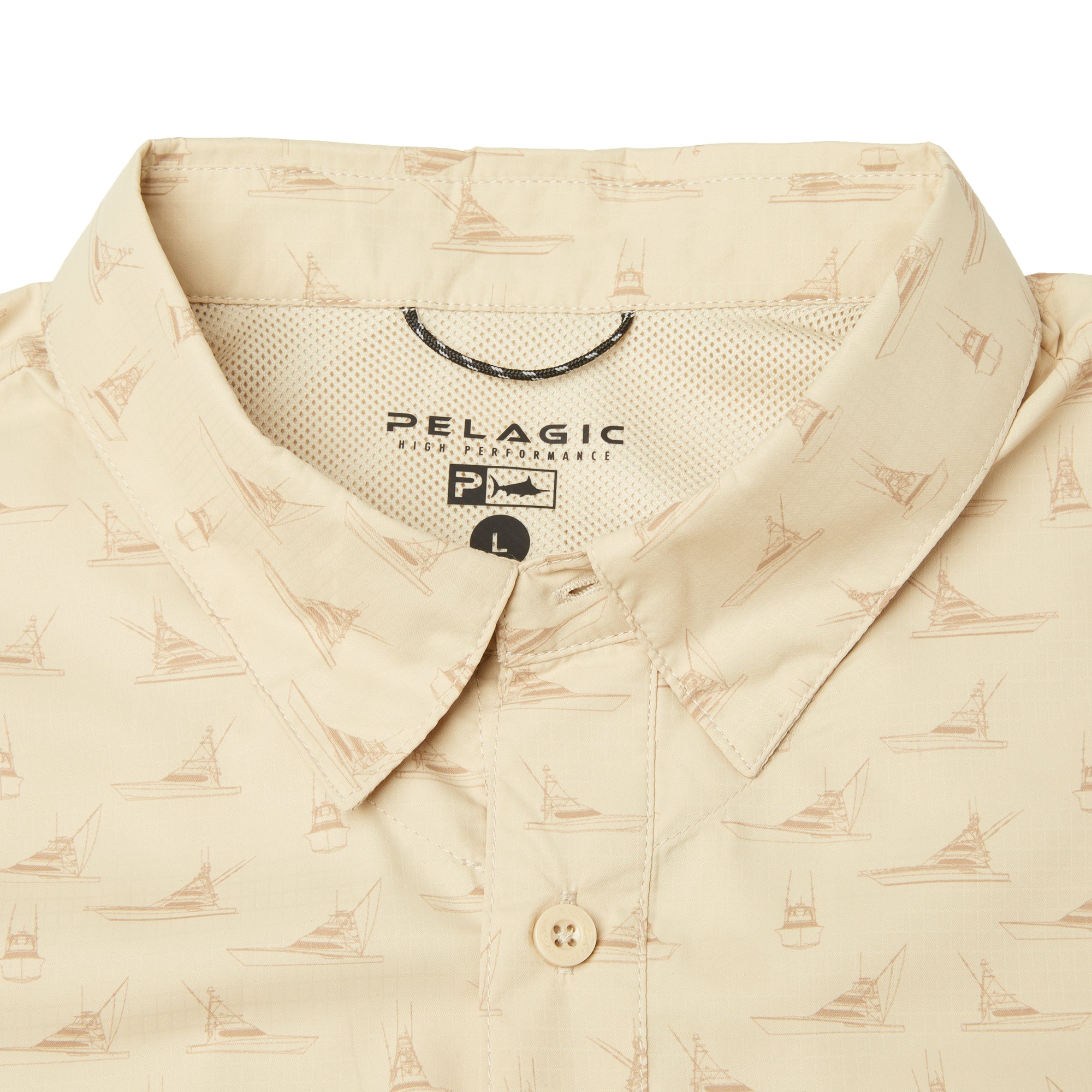 Pelagic Keys Tiny Boats camicia pesca uomo sabbia UPF 50+