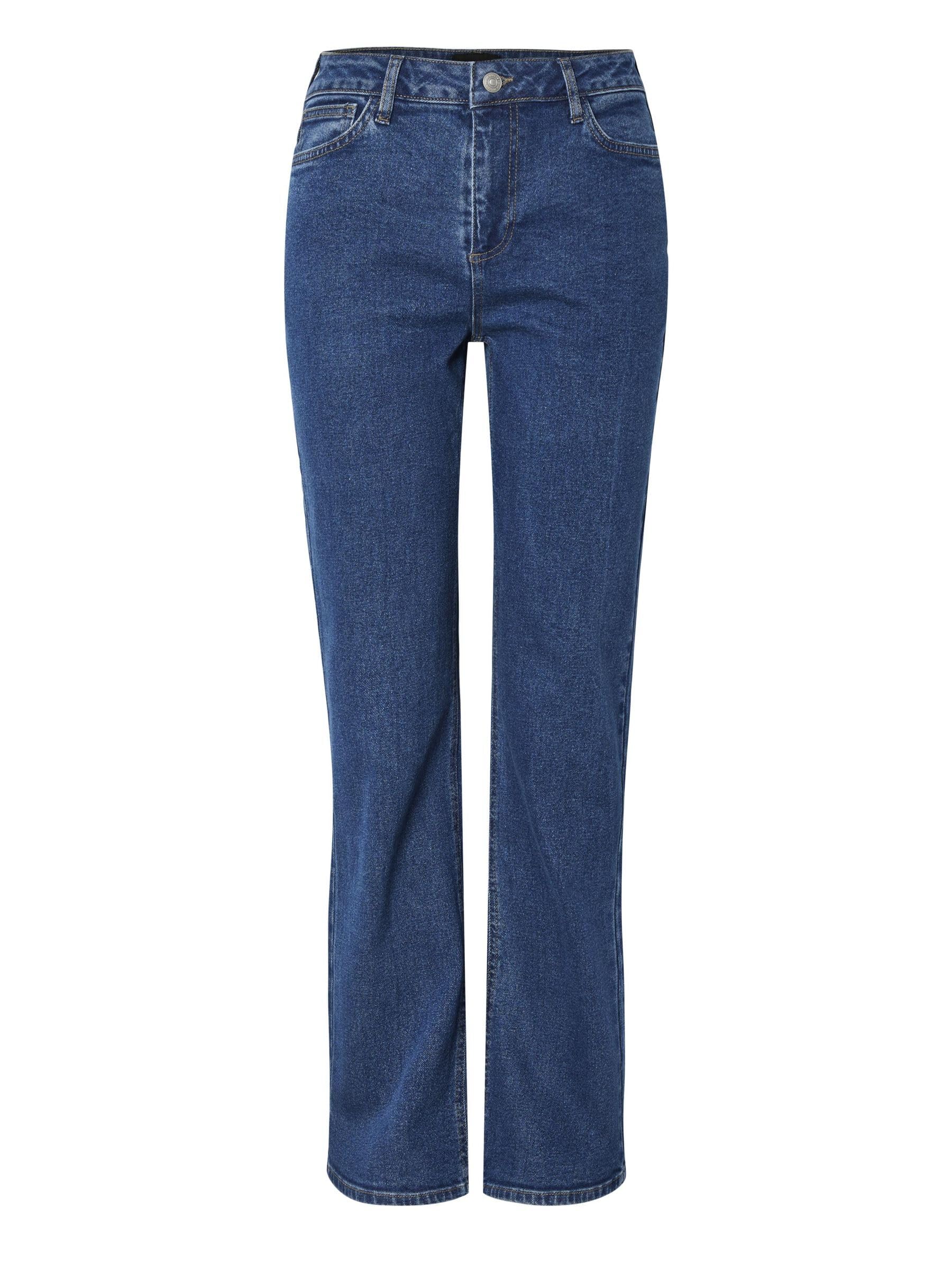 Pieces Pckelly MW Straight Jeans New MB jeans donna 33W/30L dritti