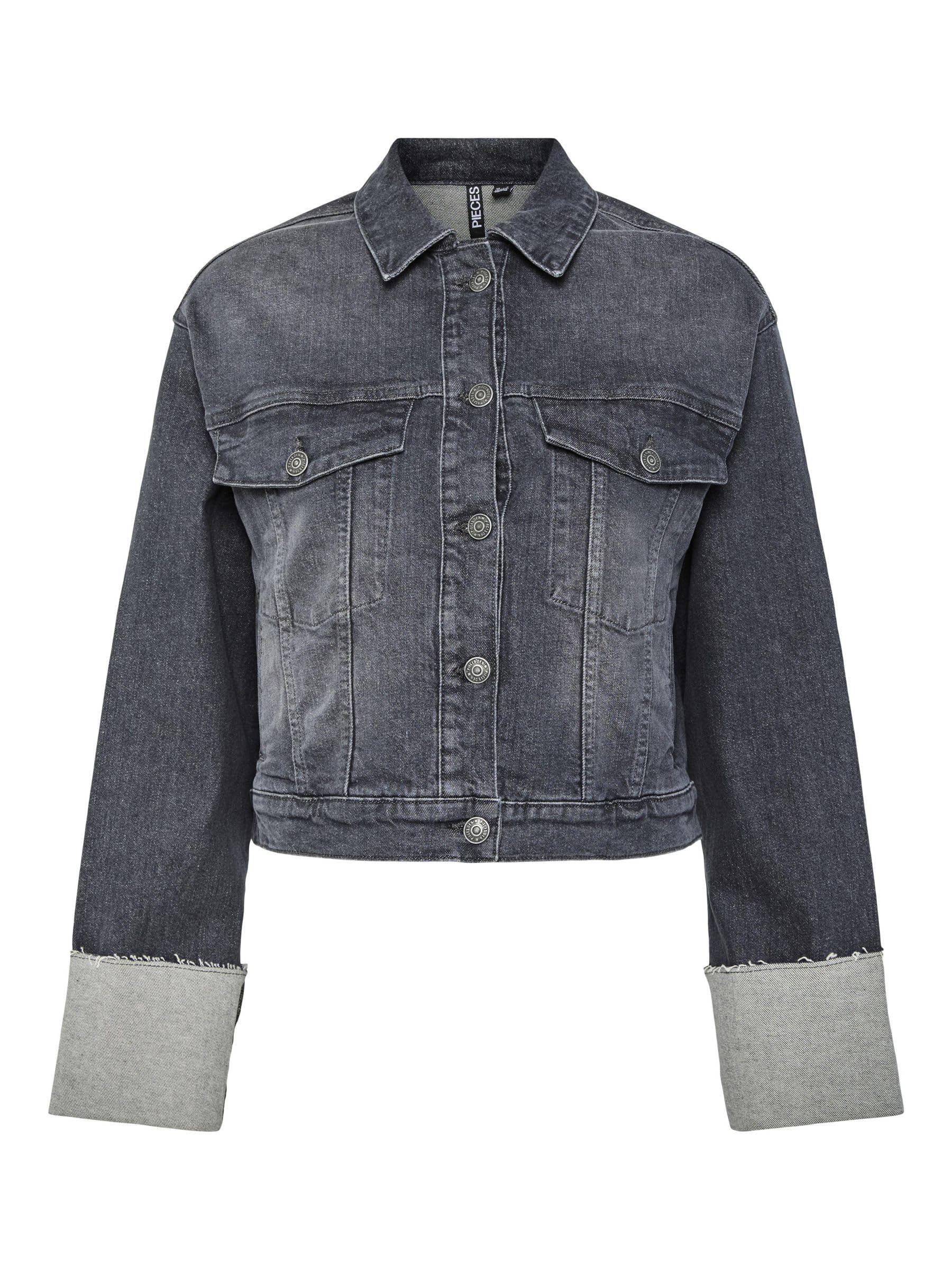 Pieces Pcpil giacca donna corta in denim taglia M