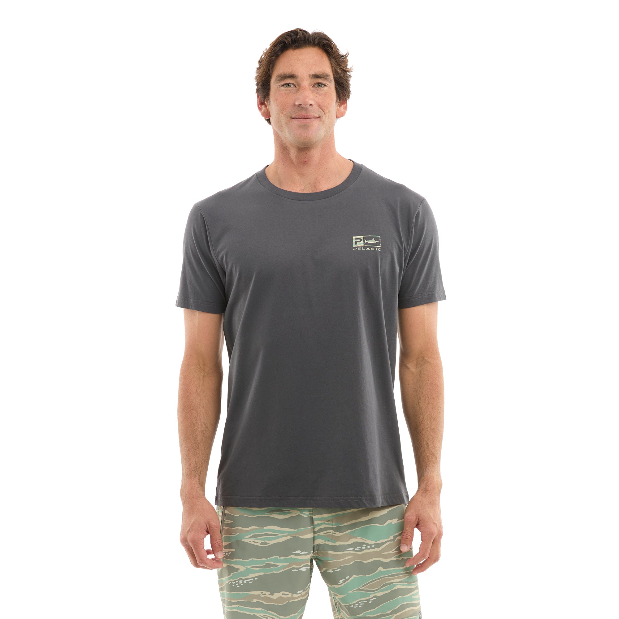 Pelagic Wahoo Icon maglietta uomo grafite cotone organico