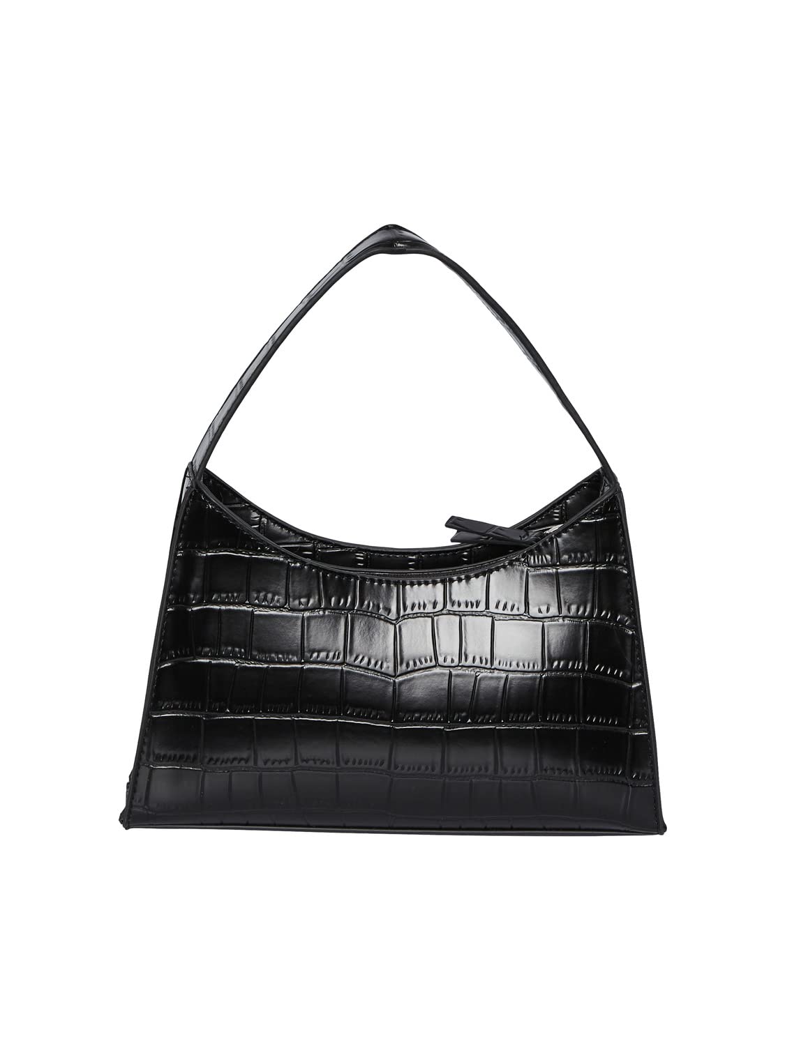 Pieces Pcbilla Croco borsa tracolla donna nera
