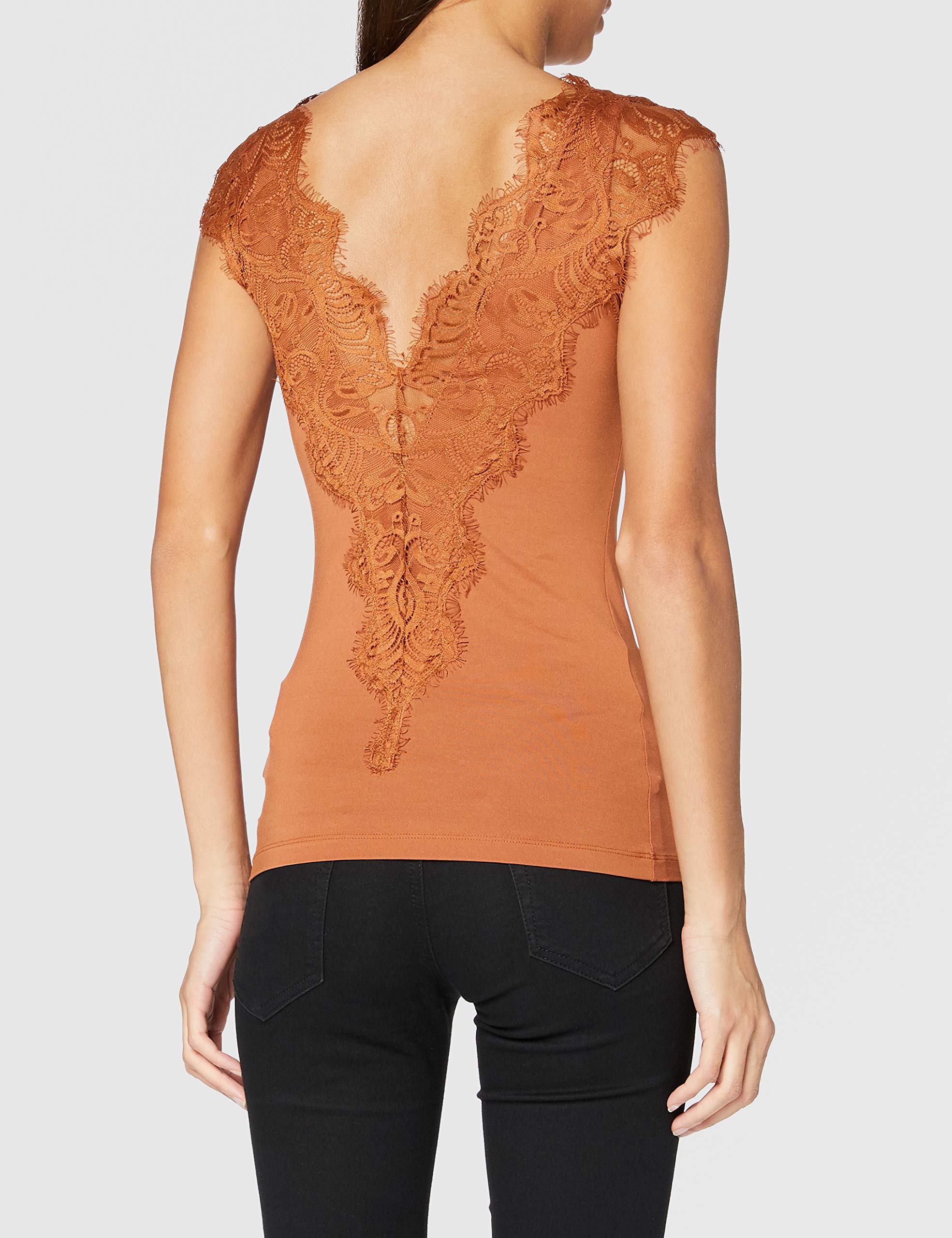 Pieces Pcilu SL Top Noos top pizzo Mocha Bisque