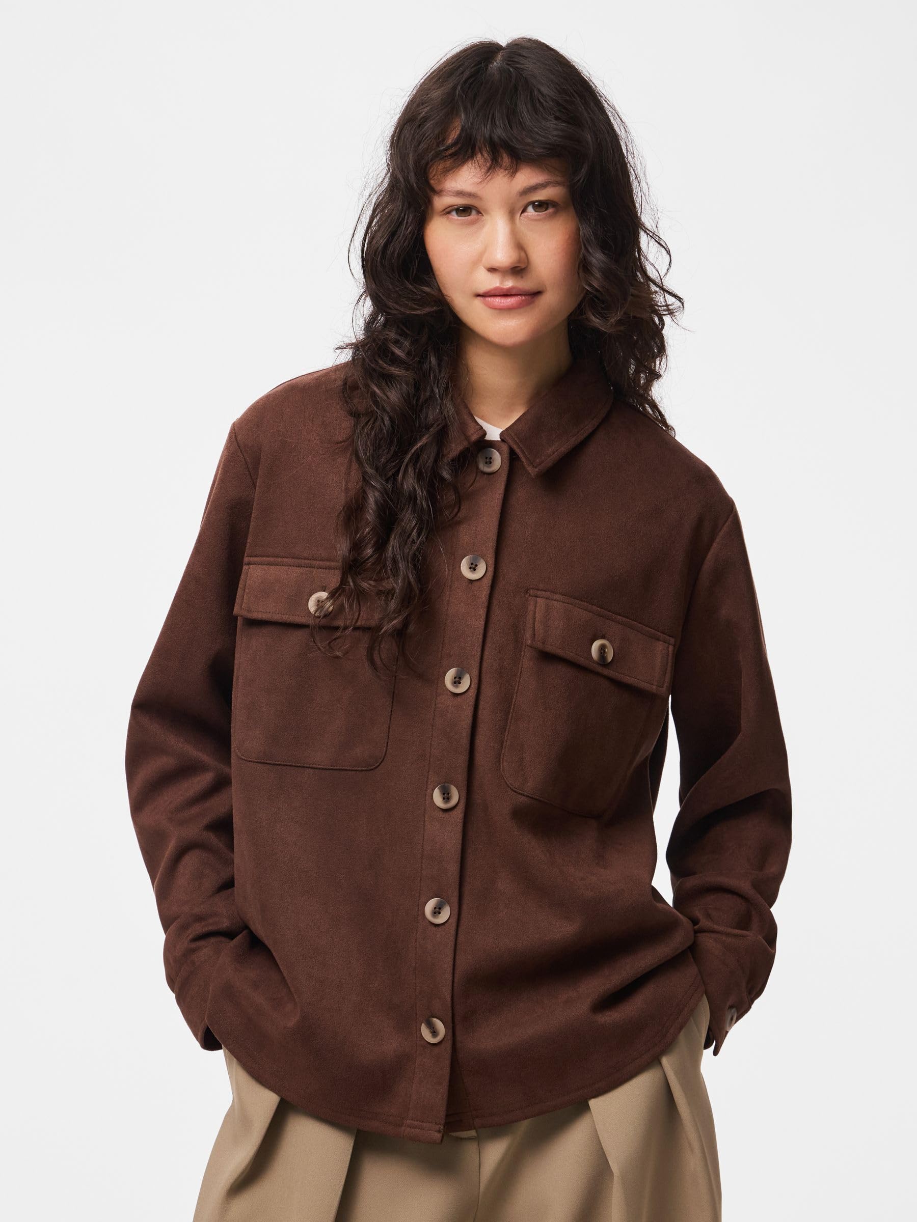 Pieces Pcrakel shacket donna XS chicory cotone