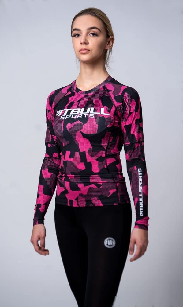 Pit Bull West Coast Dillard rashguard rosa L maniche lunghe