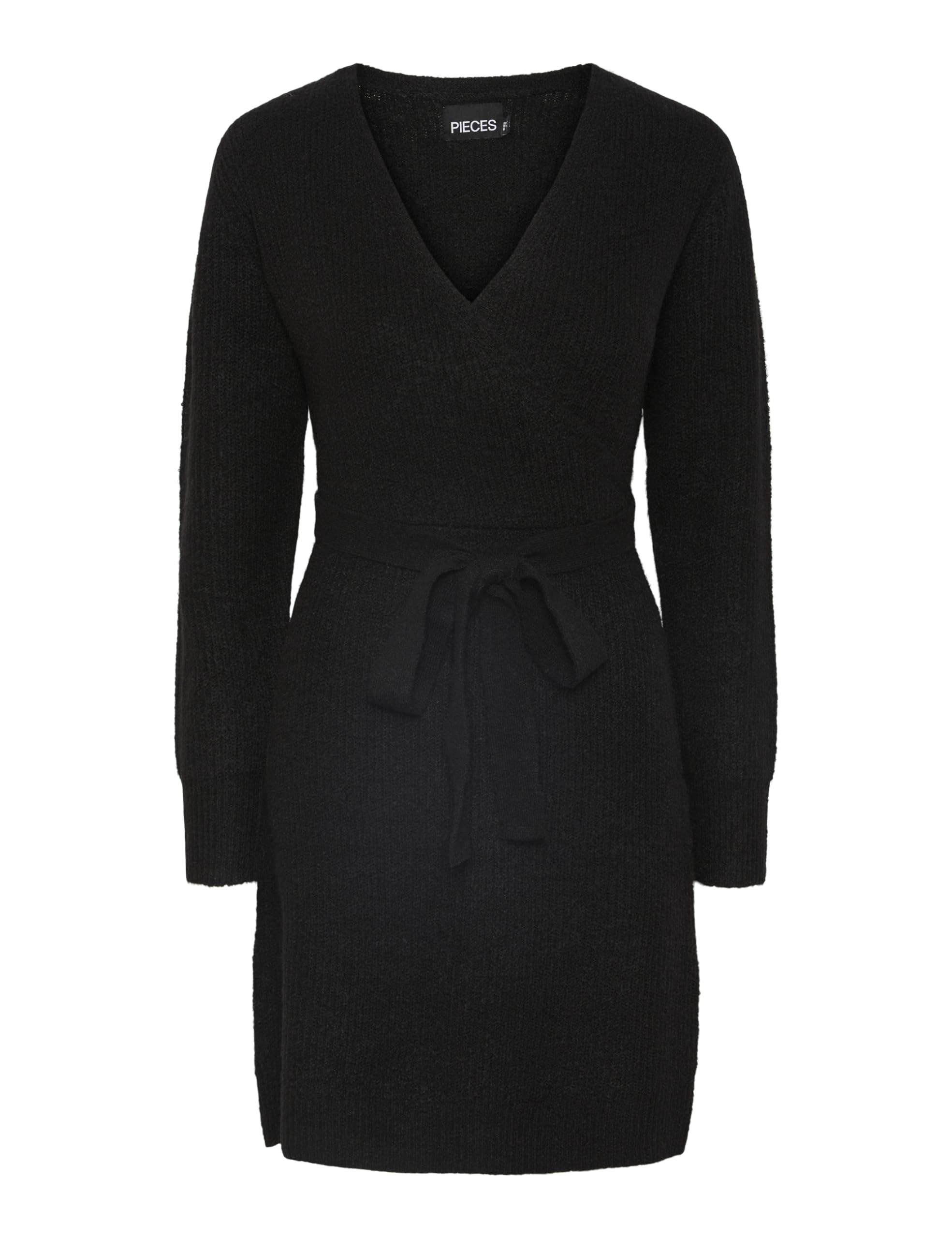 Pieces Pcellen LS Wrap Noos abito in maglia incrociato