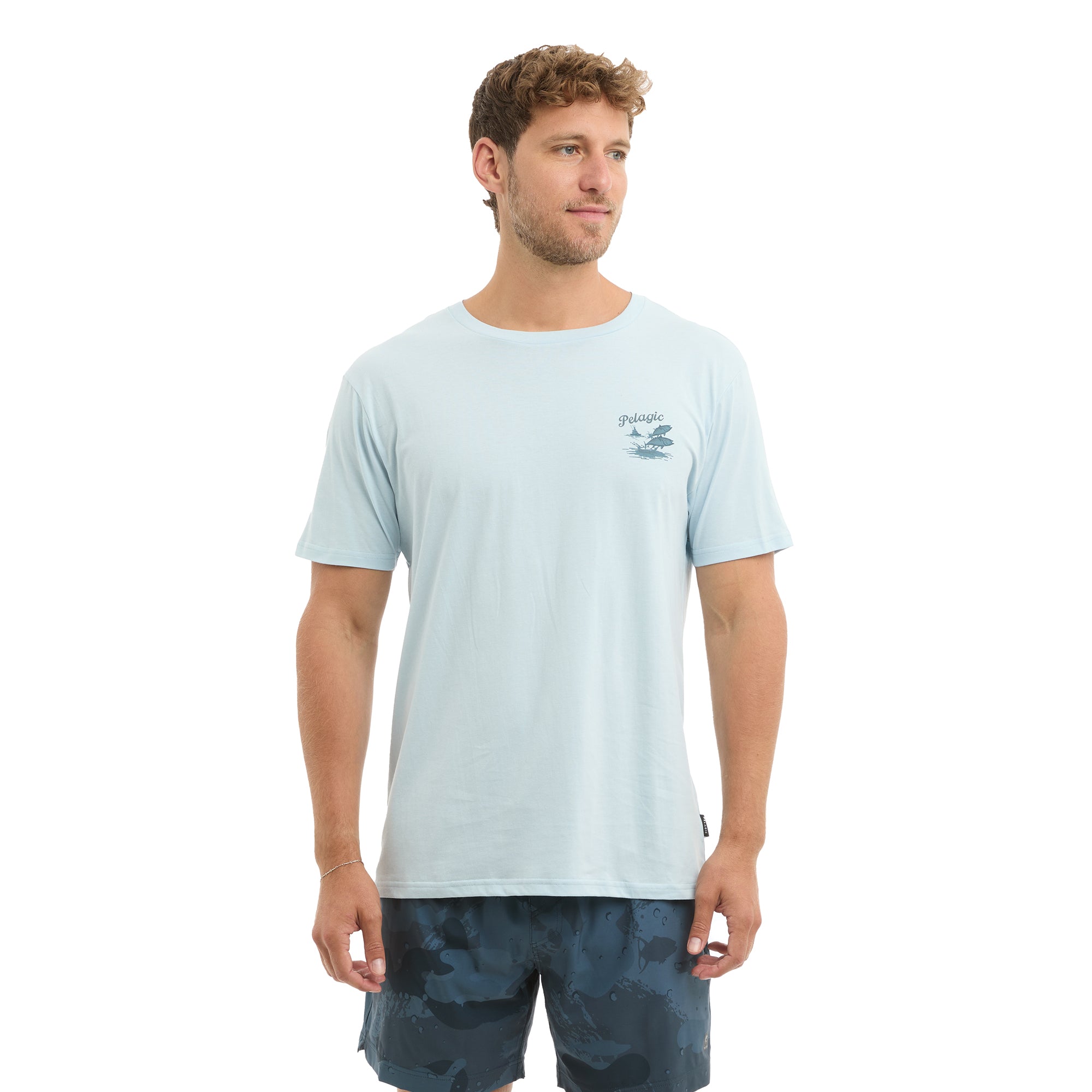 Pelagic Jumpers t-shirt uomo azzurra cotone