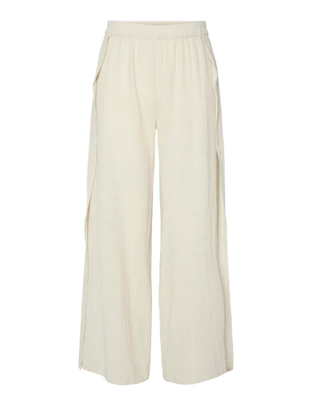Pieces Pcagnes HW pantaloni donna L con spacco alto