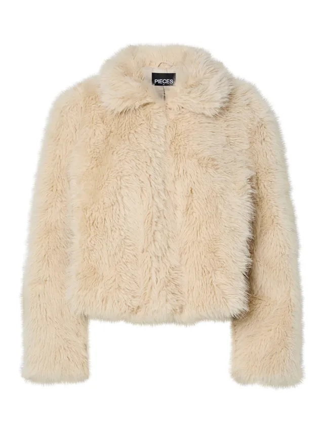 Pieces Pcjilla giacca fluffy corta donna taglia S morbida