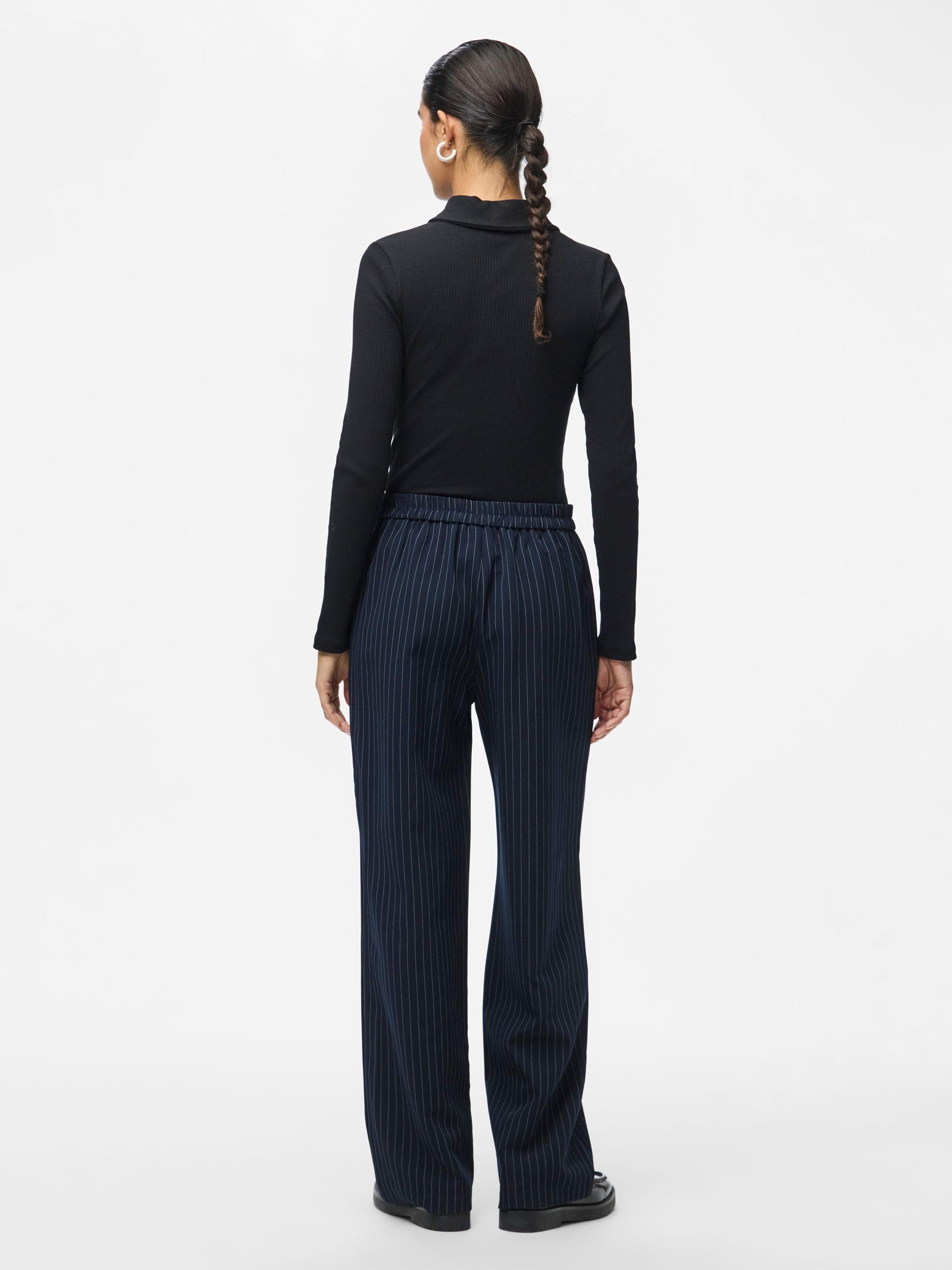 Pieces Pcbozzy Pantaloni Palazzo Donna XL Blu Rigati