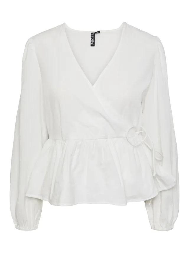 Pieces Pcmilla Cotton top donna S effetto incrocio