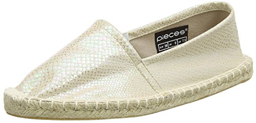 Pieces Haisha Espadrillas donna pitonato bianco 38