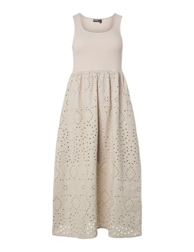 Pieces Pcdulla SL Broderie Anglaise Dress Jrs abito L argento