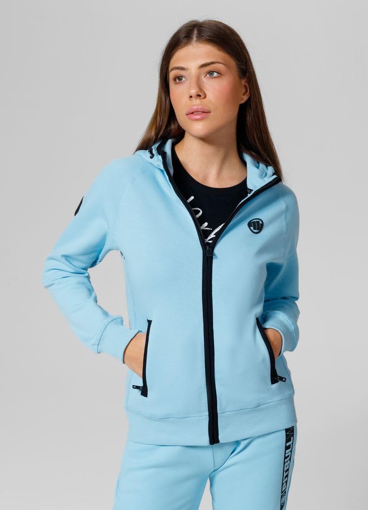 Pitbull felpa donna zip fucsia con cappuccio vestibilita comoda