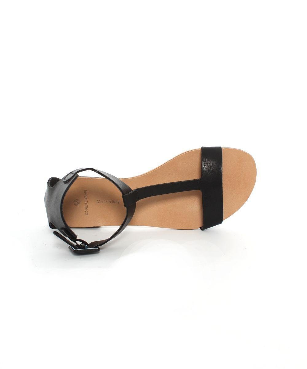 PIECES Saffi Leather sandali in pelle neri 42 EU