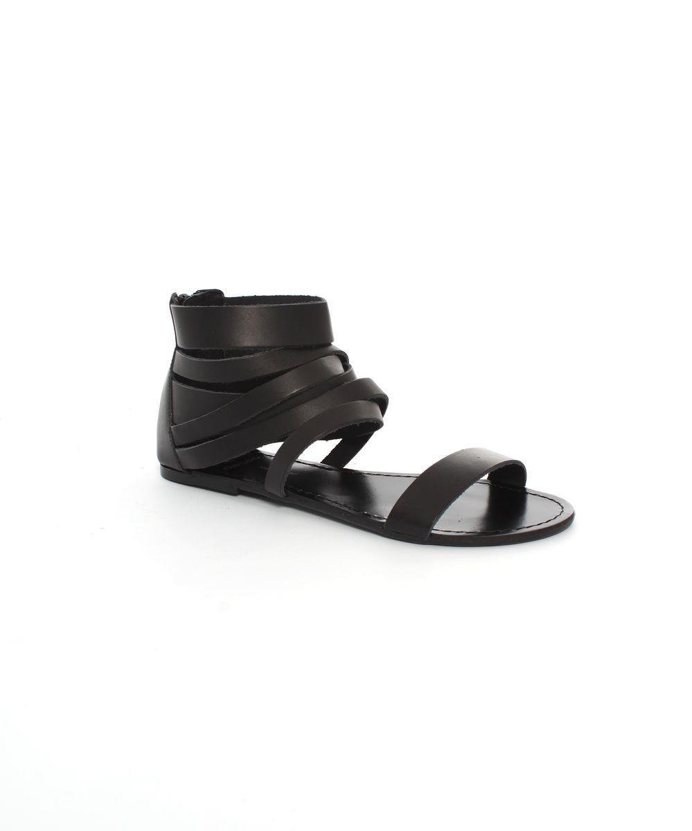 Pieces Connie Leather sandalo donna nero 40 EU cerniera
