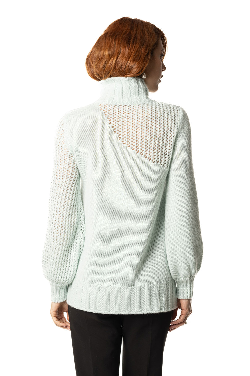 Vittoria Paci Dolcevita Cashmere Verde Acqua Donna
